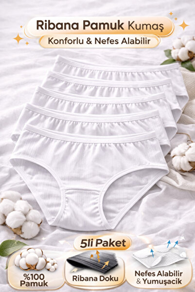 SÜSEN LİNGERİE Kadın ribana bato külot, kadın yüzde yüz pamuk külot, kadın pa...