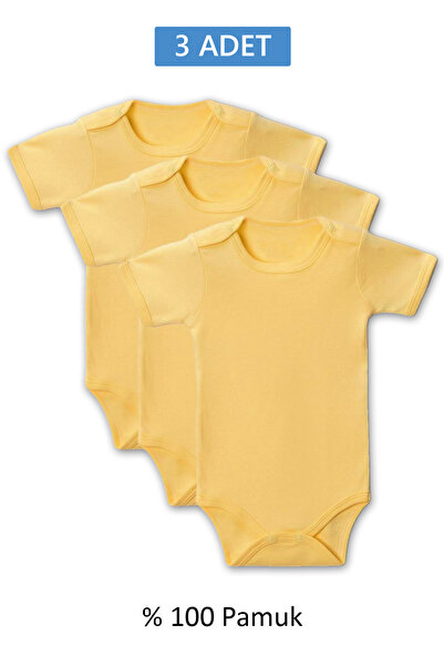 Cetiner Group Yellow Half Sleeve Bodysuit for Children 2-7 Years Old (3 Piece...