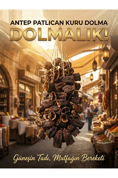 Yöresel Bahçem Dolmalık Kurutulmuş Patlıcan