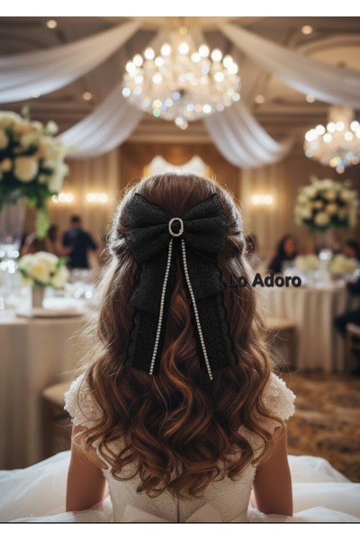 LO ADORO Детска шнола с дантелена панделка