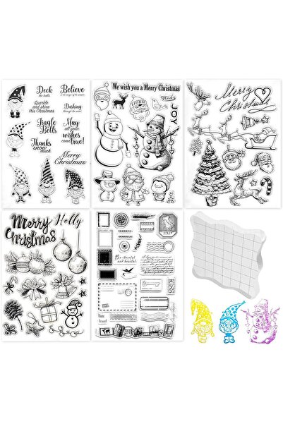 Other Set Ștampile Silicon Crăciun - 5 Planșe DIY Scrapbooking - Reutilizabil...