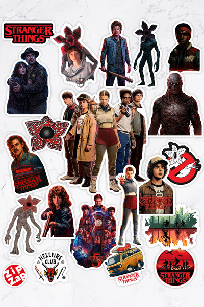 ZipZap Stranger Things 3 Set de autocolante adezive pentru telefon, laptop, b...