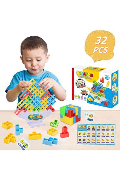 Other Joc de îndemânare Montessori, Turn de Echilibru Tetris, 32 Piese, ABS, ...