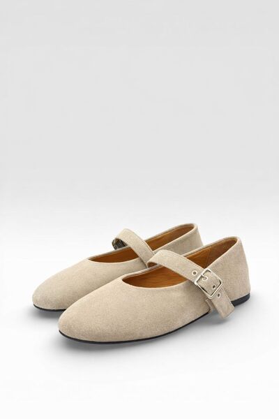 ESSO LA MİA Women's Stylish Leather Suede Ballet Flats