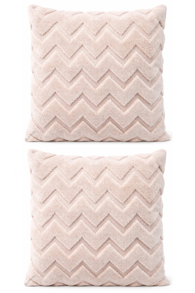 Bumedo Plush Decorative Throw Pillow Cover Nordic Zigzag-Herringbone Set of 2...