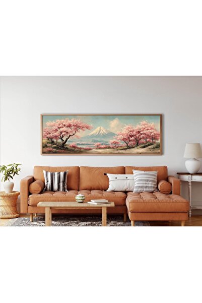 woodhomeworks Tek Parça Gerçek Ahşap Yatay Panorama Çerçeveli Tablo