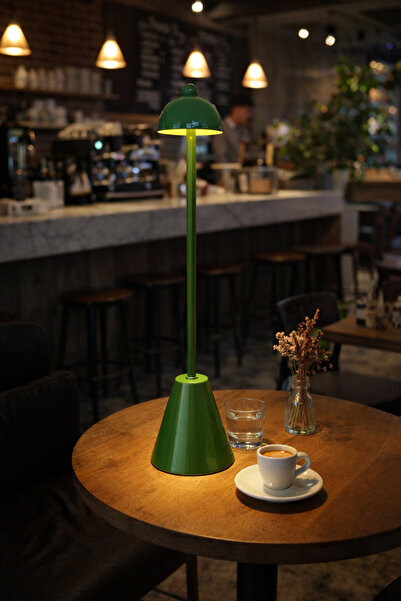 Natiorj Pilli Vove Yeşil Model Masa Lambası Cafe Yatak Odası Salon Abajur