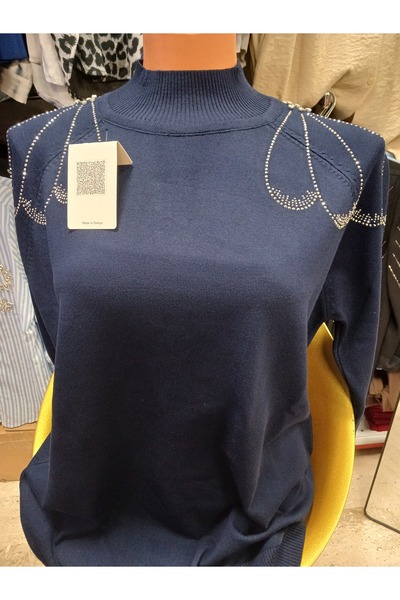 Sema stilbutik Omuz taşlı triko bluz