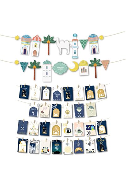 Other Calendar Advent Ramadan, 30 Carduri Fapte Bune si Banner Eid, Stil Boho...