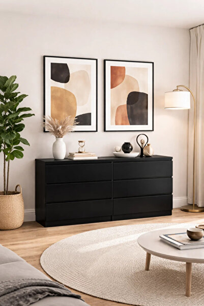 MARIA HOMES Hamal Furniture Black 6-Door Shoe Cabinet Large Storage Organizer...