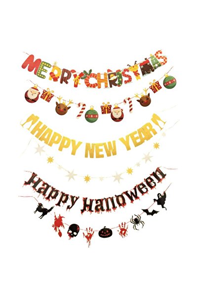 Other Decorative Garlands Set - Christmas, New Year, Halloween - 3 Festive Ba...