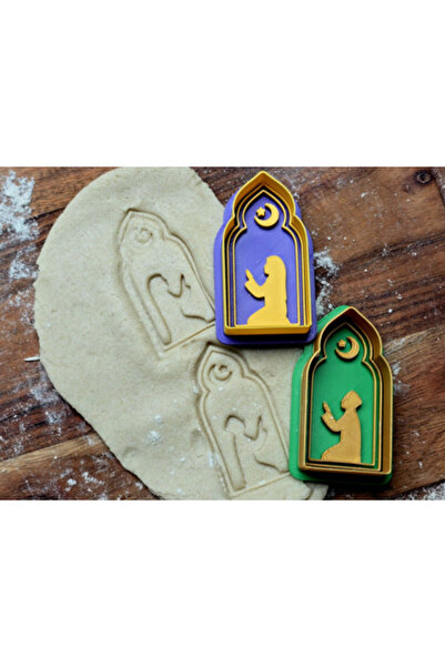 Adana Pasta Malzemeleri قالب كعك رمضان، طقم من قطعتين، قاطع وطابعة 06