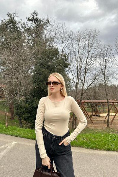 lizge giyim Boat Neck Long Sleeve Top