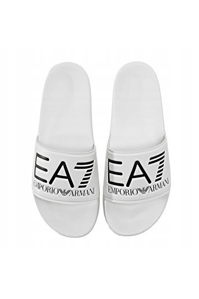 Emporio Armani EA7 Men's Large Logo Flip Flops White Comfortable Size 42