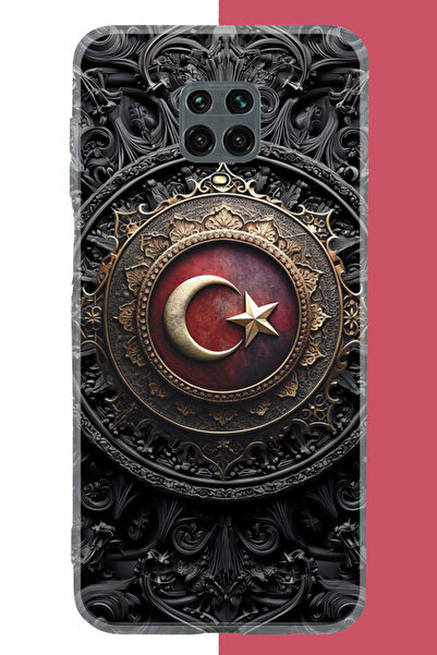 Aksesuarist Redmi Note 9 PRO-9S Uyumlu Türk Rozet UV Baskılı Silikon Kılıf