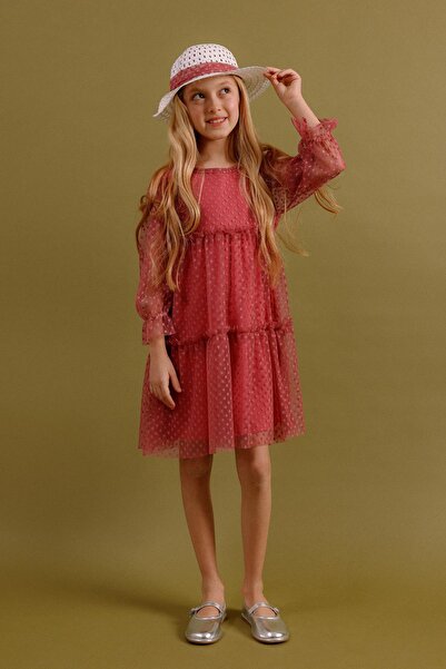 Perendi Rochie din tul cu pălărie pentru fete – Combinație pentru ocazii spec...