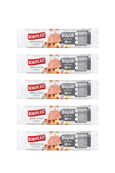 Koroplast أكياس قمامة كبيرة الحجم برباط مطاطي برائحة الأوركيد، 10 قطع، 5 عبوات