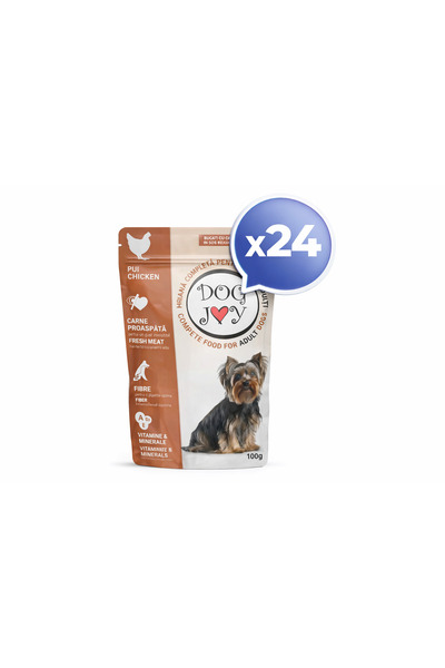 Dog Joy Pachet 24X - Hrana Umedă pentru Câini Adulți cu Pui în Sos Delicios 100g