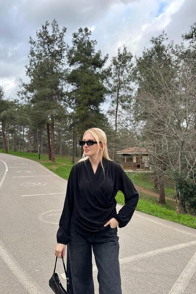 lizge giyim Shawl Collar Double Breasted Detailled Blazer