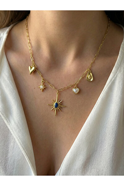 Gleemy accesories Çelik ataç oval zincir ile eminönü charm