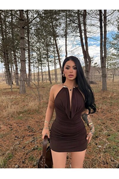 sportiness Trendy Dress with Neck Accessory