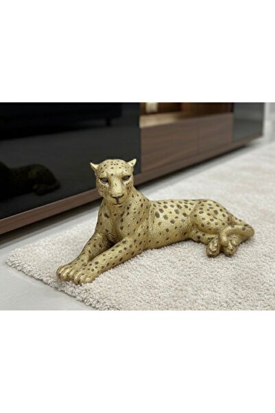 Mirsa Global Dekoratif Yatan Leopar Kaplan Kedi Biblo