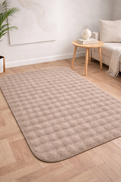 ALgorand Home Bubble Plush Carpet Brown Non-Slip Base, Stain Resistant, Soft ...