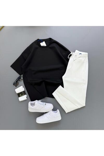 Combineman35 Scuba/Diver Fabric Asymmetrical Cut Sweatshirt-Tshirt 2-Piece Set