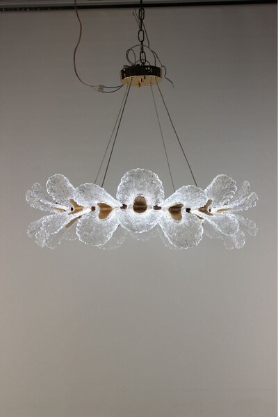 GN GEN AYDINLATMA Şık Altın Kaplama Midye Formu 3 Renk Ledli Modern Kristal G...