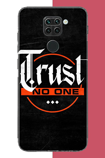 Aksesuarist Redmi Note 9 Uyumlu kimseye güvenme UV Baskılı Silikon Kılıf