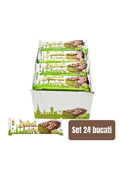 Latino SET 24 PIECES - NapoLitane Dubai Glazed Wafer Bar with Pistachio Flavo...