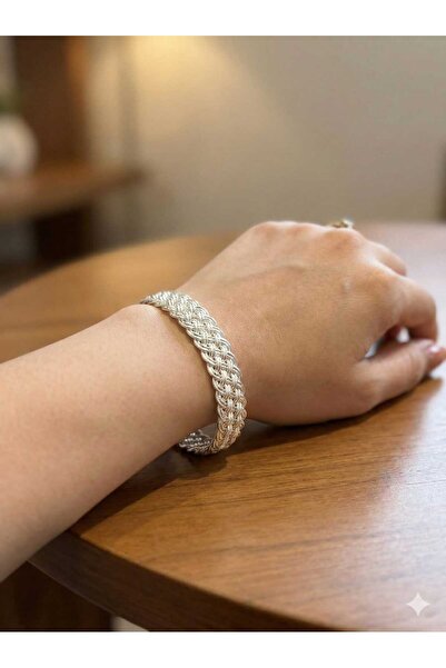 zigoerz 925 Ayar Gümüş El Örgüsü Hasır Bilezik, Geleneksel El İşi Gümüş Örgü ...