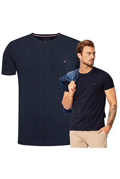 Tommy Hilfiger Men's Navy Blue T-shirt Cotton Sports T-shirt rM