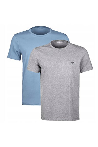 Emporio Armani EA7 Men's T-shirt Blue Gray Sport 2 Pack size M