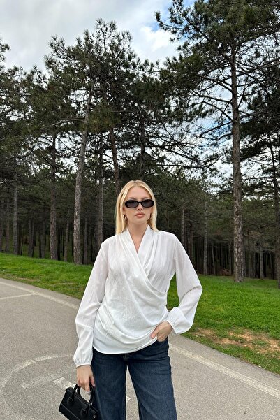 lizge giyim Shawl Collar Double Breasted Detailled Blazer