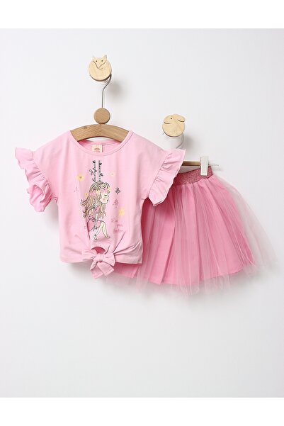 MiniKids Σετ 2 τεμαχίων Ζήσε την ελευθερία σου ροζ 122 (6-7 ετών)