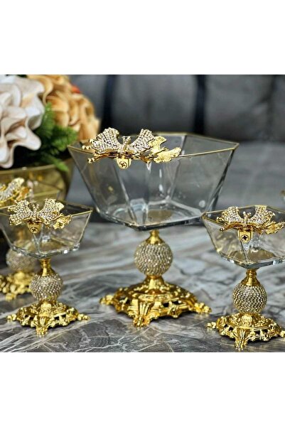 alfafe home طقم كوب آيس كريم ماغنوليا ووعاء سلطة من كارين، 7 قطع، بتصميم فراش...