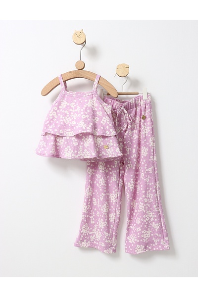 MiniKids Σετ 2 τεμαχίων Rose Kiz λουλούδια μωβ 140 (9-10 ετών)