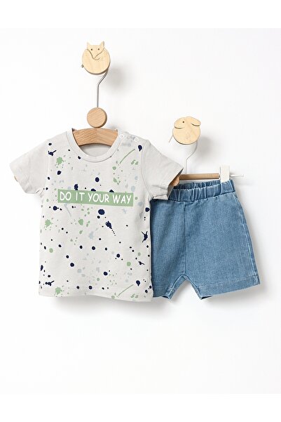 MiniKids Летен комплект Your Way, сив модел 92 (18-24 месеца)