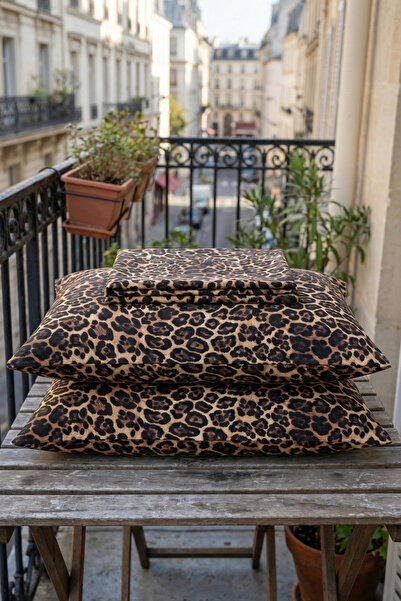 femmhome Luxury Ranforce Leopard Patterned 100% Cotton 62 Thread Elastic Bed Sheet |   Panthera Series