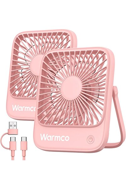 Other Set of 2 Warmco Desk Fans - USB-C, Silent, 3 Speeds, 180 Degree Foldabl...