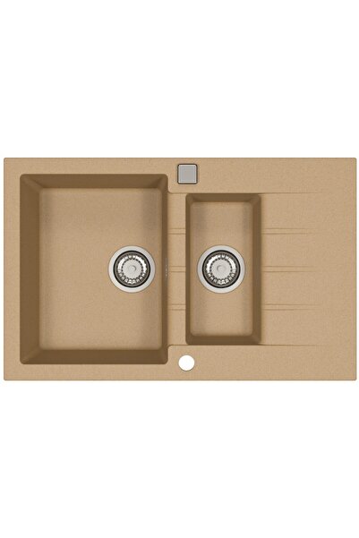 Alveus Cadit 70 beige sink, composite material, reversible, pop-up siphon inc...