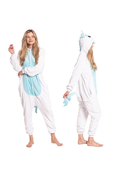 Other Kigurumi Pajamas for Women — Fluffy Home Costume, Blue Unicorn Pattern,...