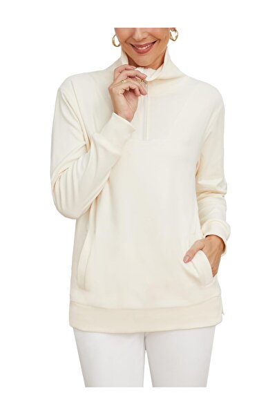 Other Women's Blouse with High Collar and Zipper - Ribbed Texture, Polyester ...