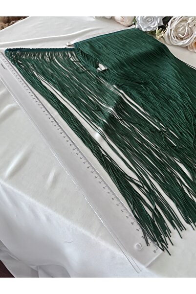 LE FANTASİA Tassel Fringe Rope Ribbon - Length 50cm - 1Meter - Green