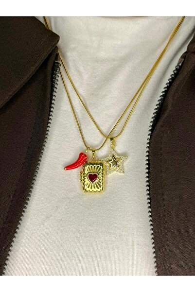 D&Z ACCESSORİES مجموعة من 3 قلادات مزينة بالتمائم |   فيراال شانز بيبر آند ري...