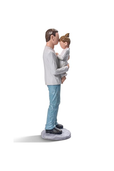 Other Father and Daughter Figurine - Decorative Resin Sculpture, Hand Painted...