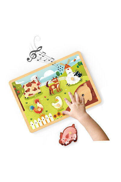 MomKi Wooden board - On the farm, with sounds