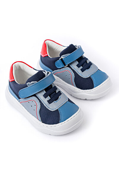 lina step Pantofi pentru primii pași pentru băieți, din piele naturală, cu ta...