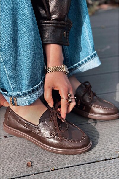 I Love Shoes حذاء أكسفورد نسائي من مورين مصنوع من الجلد باللون البني الفاتح غ...